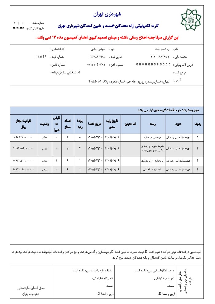 Municipal Contractor Qualification Certificate